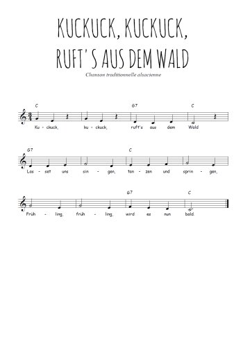 Kuckuck, kuckuck, ruft's aus dem Wald